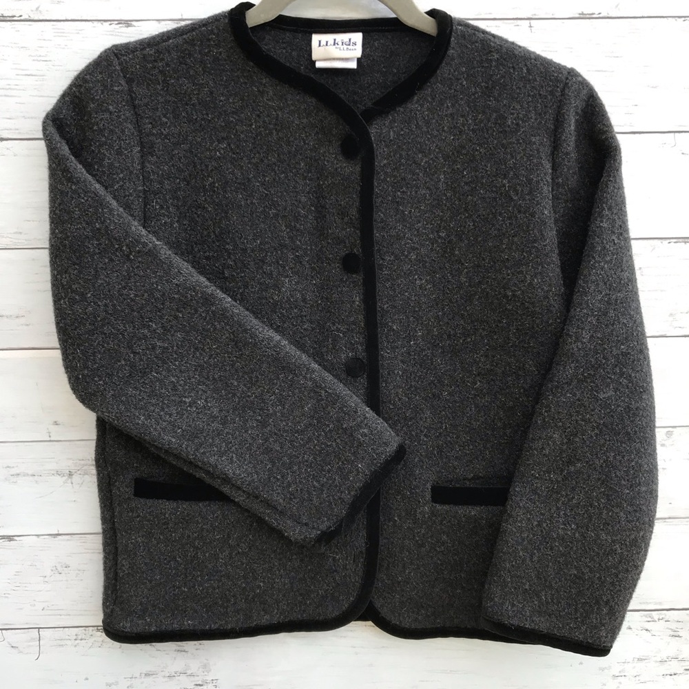 L.L. Bean Wool Velvet Trim Coat